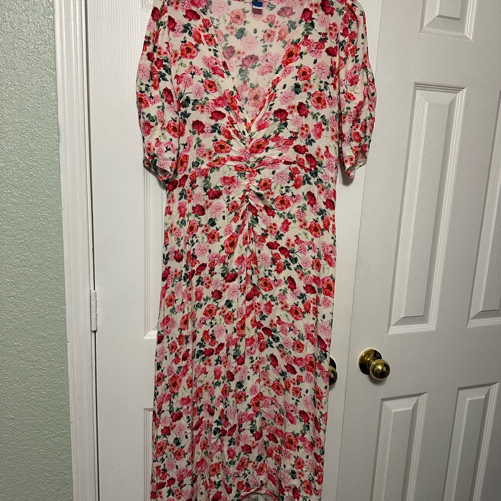 Old Navy Floral Red and Pink Dress